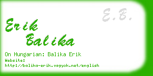 erik balika business card